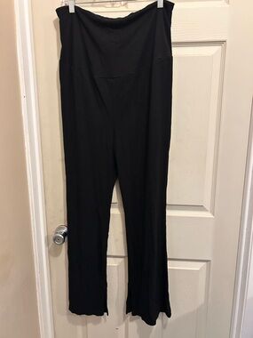Time and Tru Black Wide-Leg High Waist Maternity Pants - size XL